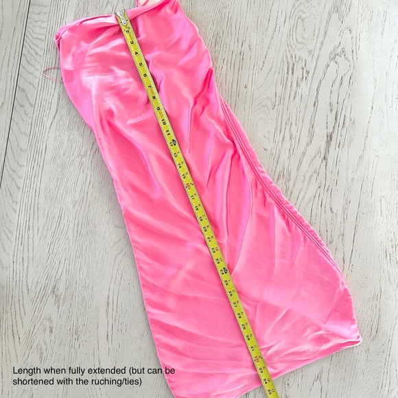 ZARA | NWT SEXY DRAPED SATIN EFFECT DRESS RUCHED TRF (HOT PINK) CRISS CROSS - Picture 10 of 16